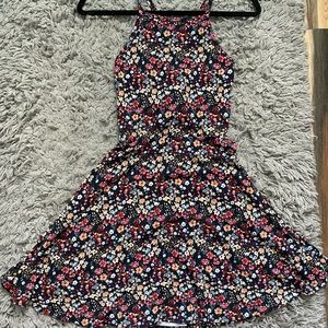 Floral open back dress